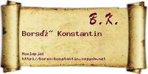 Borsó Konstantin névjegykártya
